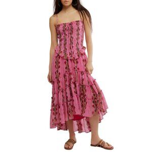 Free People Pink Floral Midi Dress